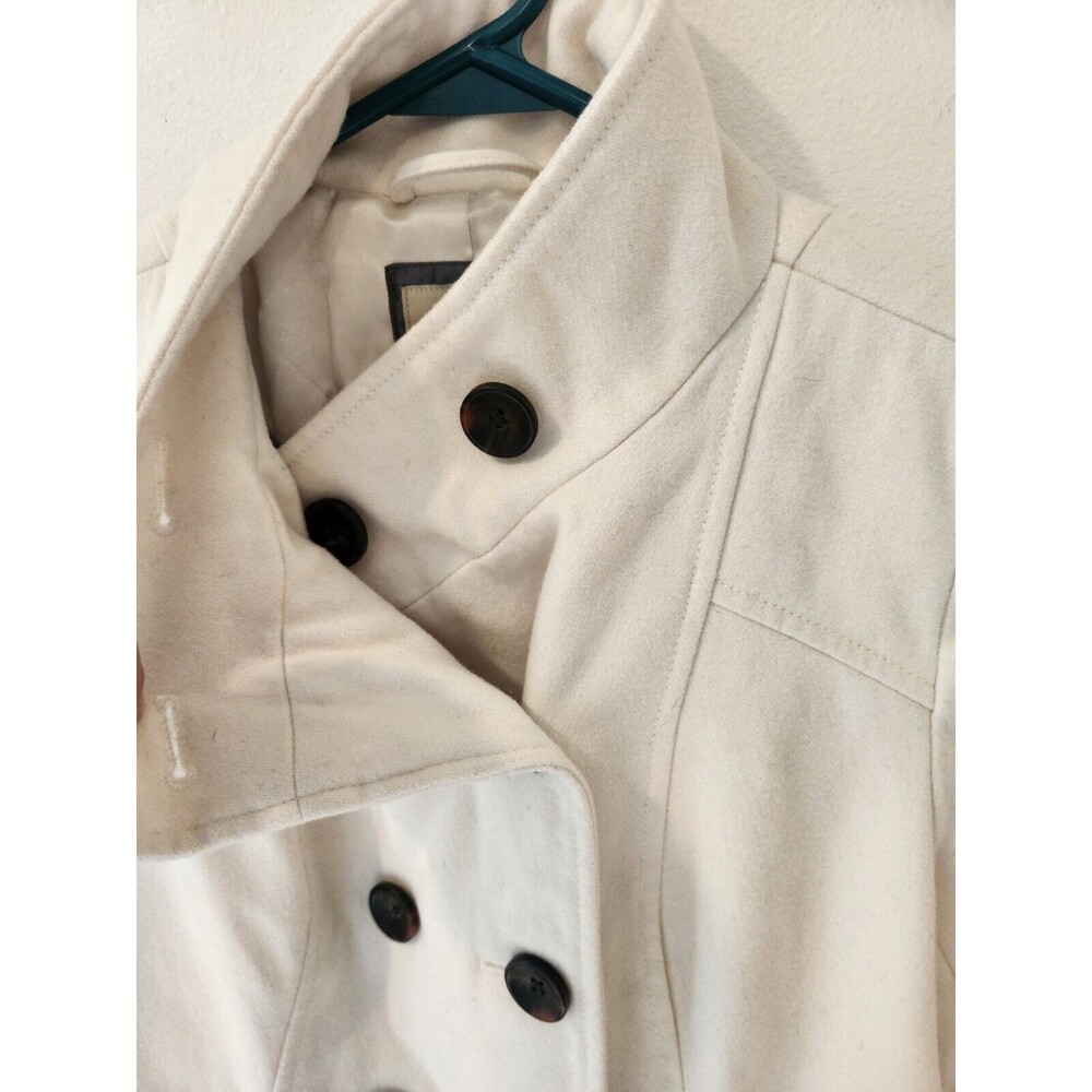 Old Navy Peacoat Women’s Size Extra Small Cream Long Sleeve Hood Lined Pockets - Picture 5 of 9
